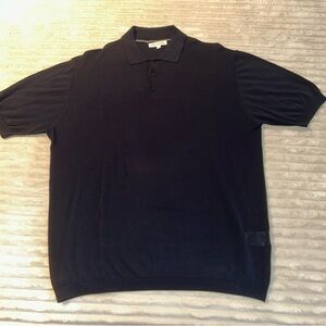 Jack Victor Knit Polo Shirt Men's XL‎ Blue Cotton/Silk Designer Made In Italy